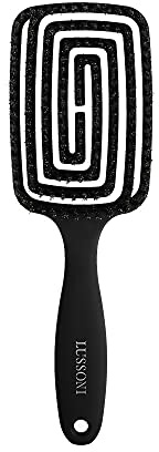 TB TOOLS FOR BEAUTY LUSSONI Flexible Haarbürste Mit Natürlichen Wildschweinborsten, Haarentwirrende Bürste (Groß)