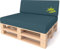 Pillows24 - Palettenkissen 2-teiliges Set | Palettenauflage für Palettensofa | Rückenkissen & Sitzkissen für Europaletten | Palettenmöbel für Indoor & Outdoor mit UV-beständig | Made in EU | Türkis