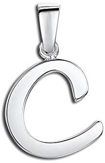 Amberta 925 Sterling Silber Anhänger - Personalisierte Charm Buchstaben für Damen und Männer - Symbole Kombinieren - Stil C