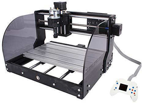 hzexun CNC 3018 Pro-M Graviermaschine mit Protected Board, DIY Carving Maschine 3 Achsen Fräsen Graviermaschine Arbeitsbereich 300x180x45mm