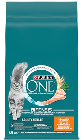 PURINA ONE Bifensis Adult Katzenfutter trocken, reich an Huhn, 1er Pack (1 x 9,75kg)