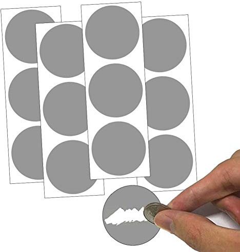 210 ETICHETTE GRATTA E VINCI (ARGENTO, 32 mm - CERCHIO)