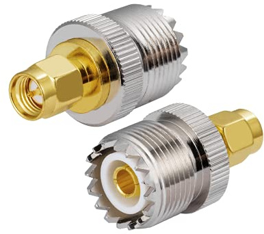 Vecys Funkgerät SMA Stecker auf UHF Buchse Gerader Adapter SO239 SMA Adapter 2 Stück für Amateurfunk UHF Funkgerät Walkie Talkie Handfunkgerät Stecker Antennenadapter CB Radio