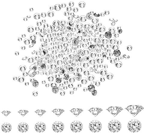 PandaHall Clear Cubic Zirkonia Stein, 2400pcs 8 Größen 0.8-2.5mm Kleine lose CZ Diamant Steine Glas Pointed Back Strass Faceted Cabochons Strass für Ring Ohrring Armband Schmuck Herstellung