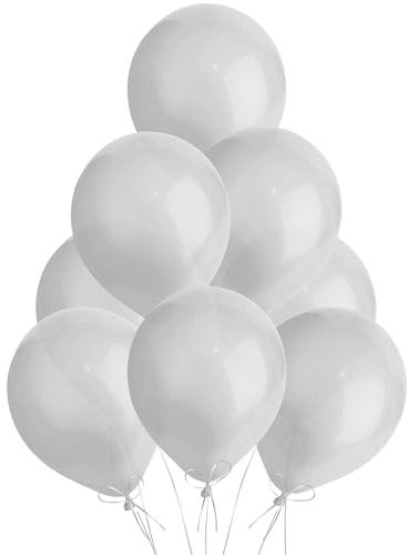 Metallic Silver Balloons 100 Pack, Large 12 Inch Thick Latex Biodegradable Helium Party Balloons for Birthday, Wedding, Baby Shower, Valentine's Day Events Decoration for Balloon Arch Garland