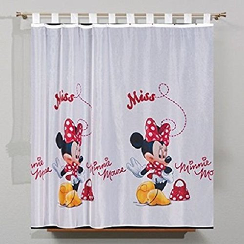 Voile-Vorhang, Minnie Mouse, mit Schlaufen, 2 x 150 cm, 150 Stück