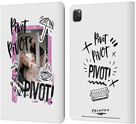 Head Case Designs Licenciado Oficialmente Friends TV Show Pivot Arte de garabatos Carcasa de Cuero Tipo Libro Compatible con Apple iPad Pro 11 2020/2021 / 2022
