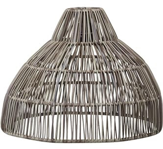PR Home of Scandinavia Lampenschirm Rattan für Außen grau grün beige Bao 40cm für E27 Pendelaufhang
