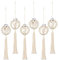 6 Stück Makramee Weihnachtskugeln Ornamente Boho Wandbehang Dekoration Bulk Weihnachtsbaum Hängende Ornamente Schneeflocke gewebte Makramee Perlen und Quasten Ball Handwerk für Party Decor Supplies