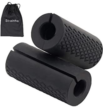 Hantelgriffe Fitness Langhantelgriffe Gewichtheben Hantel Griff Kurzhanteln Grips Bizeps Armtraining Hantel Grip Silikon barbell Grips Schwarz
