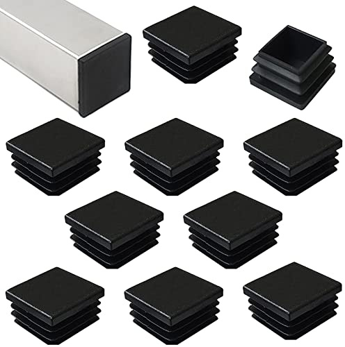HJYZY 9 Stück Vierkant Rohrstopfen Lamellenstopfen 70 x 70 mm für Metallrohre Zaungleiteinsatz für Rohrpfostenstühle und Möbel Schwarz