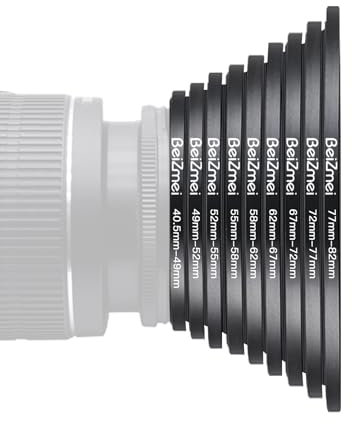 9Set Filters Ring,Compatiable All Camera Lens to UV ND CPL Filter(40.5-49mm/49-52mm/52-55mm/55-58mm/58-62mm/62-67mm/67-72mm/72-77mm/77-82mm) Made of CNC