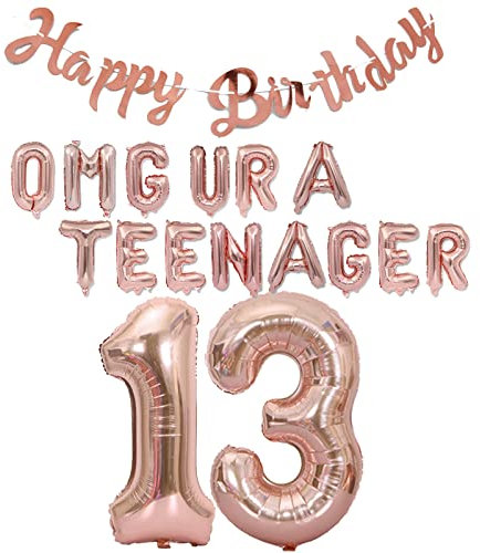 13 Teenager Geburtstag Party Dekorationen für Jungen Mädchen, 13 Geburtstag Dekorationen OMG Ur A Teenager Ballon Geburtstag Banner Jumbo Zahl 13 Folienballons für 13 Jahre alte Söhne Tochter