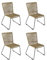 SAM 4er Set Outdoor-Seilstuhl ISRA, Seilbespannung aus Polyester, Farbe Taupe, schwarzes Eisen-Gestell, Gartenstuhl/Rope Chair im modernen Design, für Balkon & Terrasse und Garten