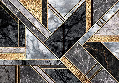 decomonkey Fototapete Abstrakt 400x280 cm Tapete Fototapeten Vlies Tapeten Vliestapete Wandtapete moderne Wand Wandbild Schlafzimmer Wohnzimmer Deko Modern Marmor Stein schwarz grau