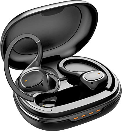 EDKKIE Wireless Earbuds with Earhooks for Small Ears, Mini Bluetooth Earbuds with Microphone, IPX7 Waterproof, 24H Playtime, Wireless Earphones for Sport and Working Out