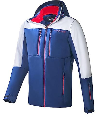 Black Crevice Herren Skijacke, 10.000mm Wassersäule, atmungsaktiv, blau/weiß, 3XL