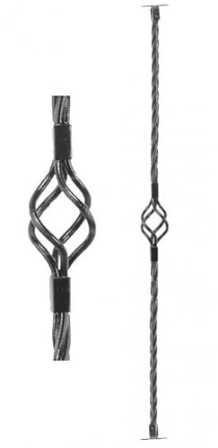 New Grosvenor Single Basket Rope Twist Stair Spindle with Brackets