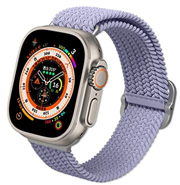 Geflochtenes Apple Watch RHINOSHIELD Armband für Apple Watch Serie Ultra2 / Ultra /9/ 8 / 7 / SE / 3 [42 mm / 44 mm / 45 mm / 49 mm] | Wasser- und schweißresistent, recyceltes Material - Lila