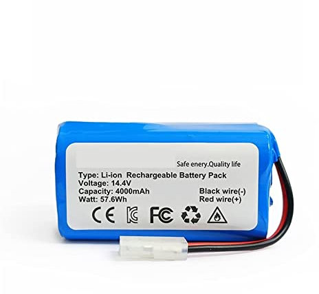 YAXRO Neuer 4S1P 14,4 V 3500 mAh Li-Ionen-Akku, kompatibel mit XIAOMI MIJIA Mi Robot Vacuum-Mop Essential G1 MJSTG1, SKV4136GL H18650CH R30 R35 (Color : 14.4V 4000mAH)