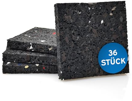 kör4u 36er Terrassenpads 80x80x10 mm aus Gummigranulat, schwingungsdämpfend