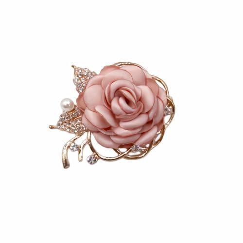 Broche en forme de rose en cristal avec perles et strass vintage pour manteau, costume, jupe, accessoires pour femmes et filles, Fausse perle Strass