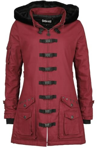 Gothicana by EMP Damen dunkelrote Übergangsjacke leicht gefüttert mit Gehschlitz hinten S