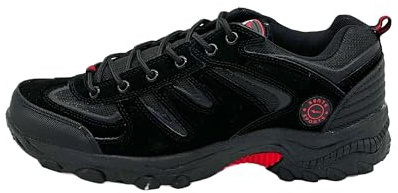 Ablovo Herren Outdoor Trekkingschuhe Wanderschuhe Sneaker Gr. 41-50 inkl. Übergröße (Schwarz-Rot, EU Schuhgrößensystem, Erwachsene, Herren, Numerisch, M, 43)