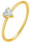 Ayoiow Gold Ringe Frauen 18K Herz Geformt Mit Diamanten Hochzeit Band