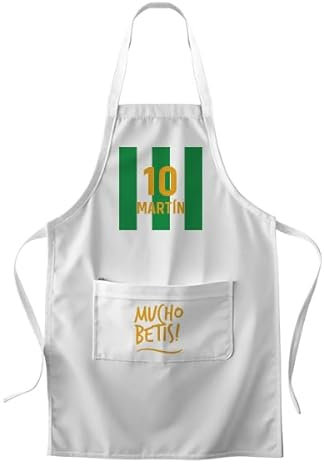 Transparent Gift Delantal de Cocina Personalizado Día del Padre. Delantales de Cocina para Padre. Regalos Personalizados Papá. Regalos Originales para Hombre (Fútbol Betis)