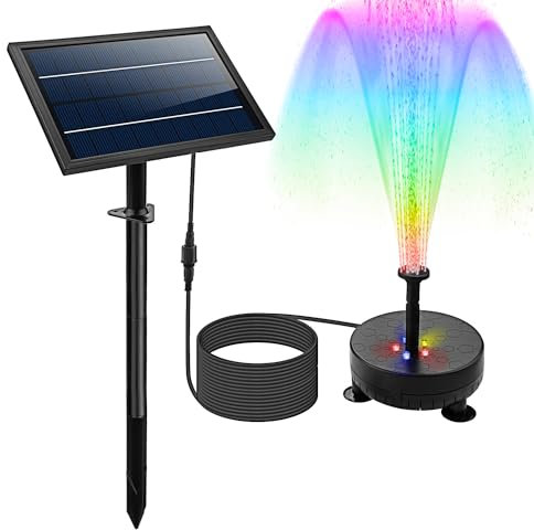 Lewisia 3-Tier Solar Water Pump Set with Battery Backup Bird Bath Fountain Pump Garden Backyard Pond Pool Outdoor Decoration 6W
