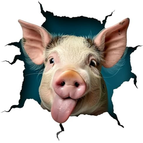 Tier Wandaufkleber Kreatives Schweinchen Aufkleber Loch Fenster Statischer Autoaufkleber 26 * 26cm
