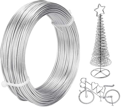 CAREDGO Aluminiumdraht 2mm*30m Silber Schmuckdraht Basteln Basteldraht Modellierdraht DIY Aludraht Silberdraht Bindedraht Aluminium Draht für Schmuckherstellung Handwerk Modellbau Armaturen Skulptur