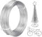 CAREDGO Aluminiumdraht 2mm*30m Silber Schmuckdraht Basteln Basteldraht Modellierdraht DIY Aludraht Silberdraht Bindedraht Aluminium Draht für Schmuckherstellung Handwerk Modellbau Armaturen Skulptur