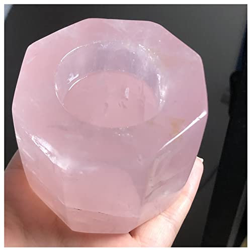 room decoration Natural Bright Crystal Candlestick Rose Quartz Candle Holder for Weddings Decoration