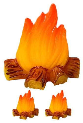 TOYANDONA Lot de 3 mini feux de camp miniatures - Accessoires d'aménagement paysager pour maison de poupée, faux feu de camp, jouet de simulation pour bricolage, table de sable, paysage micro paysage
