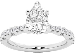 Molioaki Verlobungsring Damen 9K/14K/18K Gold Eheringe Frauen Ringe 1.292-3.292 ct 5A Zirkonia/Moissanit Personalisierte Individuelle Gravur Ring
