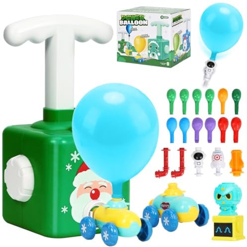 Jouet Lanceur de Ballon, Ballon Voiture Jouet,Voiture Alimenté par Ballon, Voiture Ballon Pompe, Inertial Power Balloon Car, Ensemble de Lanceur Voiture Ballon,Cadeaux de Noël pour enfants(Grün)