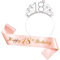 Ouceanwin Geburtstagskrone Schärpe Mädchen Deko Set, Kristall Tiara Krone 18. Geburtstag Mädchen Deko Strass Haarreif Stirnband Geburtstag Geschenk für 18 Jahre Mädchen Geburtstag Party Deko