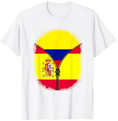 Colombia España Cremallera - Bandera de España Colombiana Camiseta
