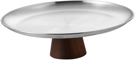 perfk Soporte para Tartas, Plato de Frutas, Base de Madera, Soporte para exhibición de postres, Soporte para Magdalenas para Celebraciones, mesas de, S
