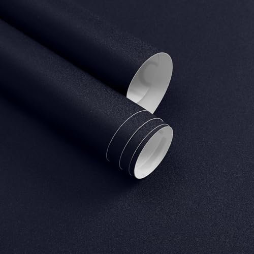vuacepe Dark Blue Peel and Stick Wallpaper Navy Blue Wallpaper 15.7inch×196.8inch Dark Blue Contact Paper Matte Blue Self Adhesive Waterproof Wall Paper Solid Removable Decorative Wallpaper Cabinet