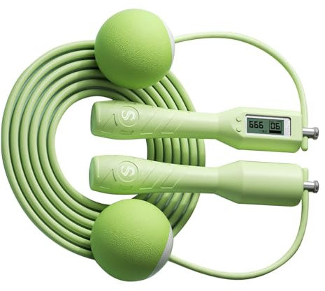 Corda per saltare ponderata, accurata corda per saltare con contatore per allenamento, impugnatura antiscivolo, corda per saltare senza fili, per donne e uomini