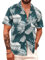 APTRO Men's Hawaiian Shirt Short Sleeved Floral Summer Beach Funky Party Holiday Shirt Green Leaves F217 L