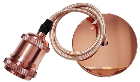 Qianly Hängeleuchten Kit E27 Lampenfassung für DIY Beleuchtung Im Wohnbereich, Rose Rot