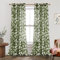 MRTREES Vorhänge mit Ösen Olivgrüne Transparent für Wohnzimmer Schlafzimmer Modern, Gardinen Voile mit Muster Weißen Blätterdrucken 2er Set, 225 cm Lang, 140 cm Breit, Curtains Living Room