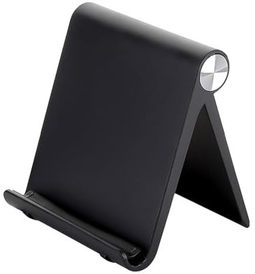 Dreamil Handyhalterung Tisch Handy Ständer Faltbar Handyhalter Schreibtisch Verstellbar Handyständer Kompatibel mit Phone Tablet Schwarz