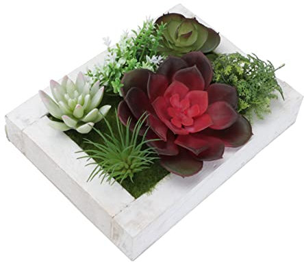 Alipis 1stück Künstlicher Sukkulent Bilderrahmen Wanddeko Holzdesign Für Schlafzimmer Und Ästhetische Raumgestaltung Mit Hochwertiger Nachbildung Von Pflanzen