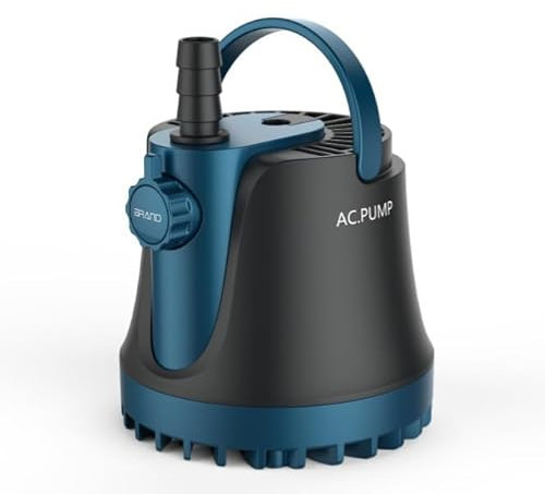 Yaskyly Submersible Water Pump 25W Fountain Pump 400GPH 1500L/H Aquarium Fish Tank Pond Pump with 1.8M High Lift, 1.4M Power Cord, 1M Tubing, 2 Nozzles, 48 Hours Anti Dry Burning, Underwater Use