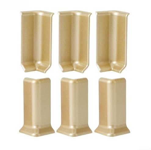 Bebykilemi 6 blocchi angolari per battiscopa, connettore per base da parete, per battiscopa altezza 8 cm, angoli interni ed esterni, vestibilità senza cuciture (M oro chiaro)